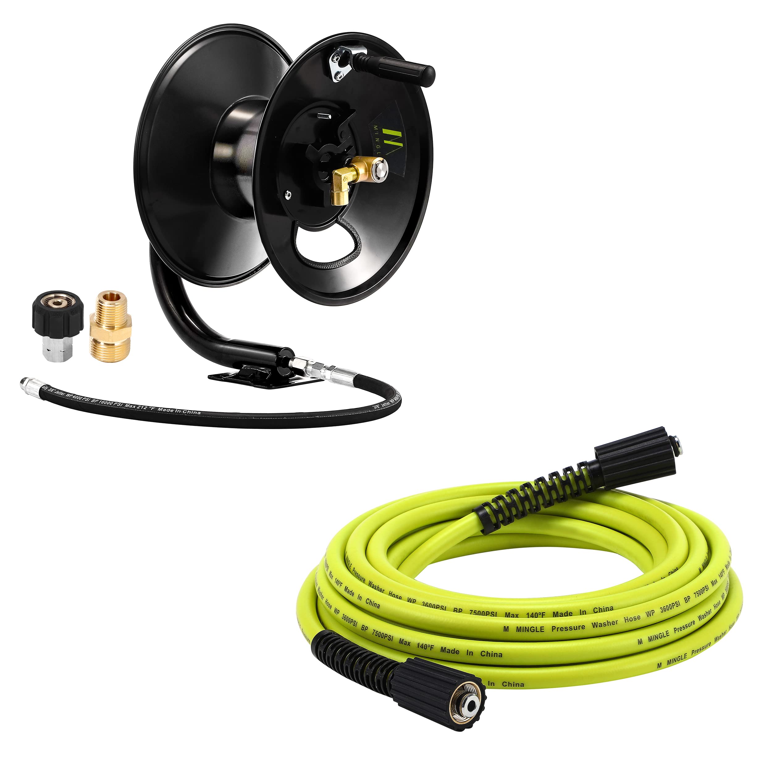 Amazon.com: M MINGLE Pressure Washer Hose Reel 100ft, Pressure